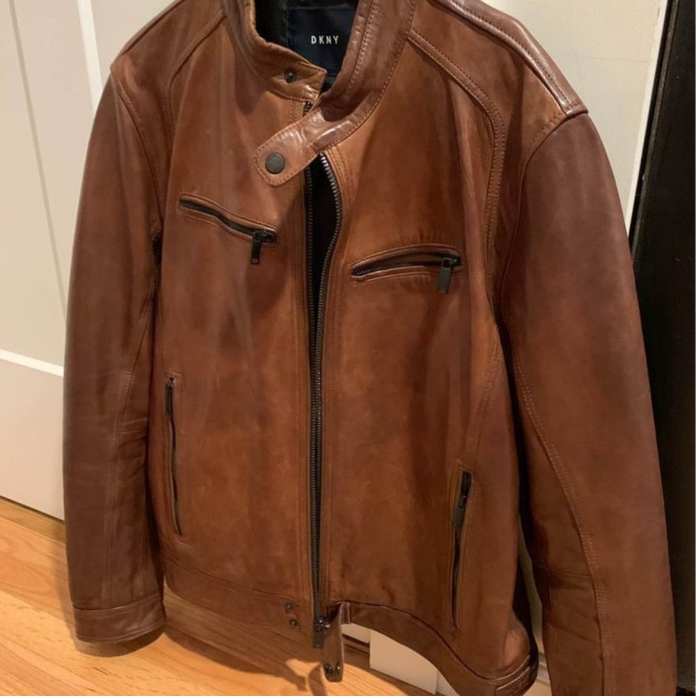DKNY Brown Leather Jacket
